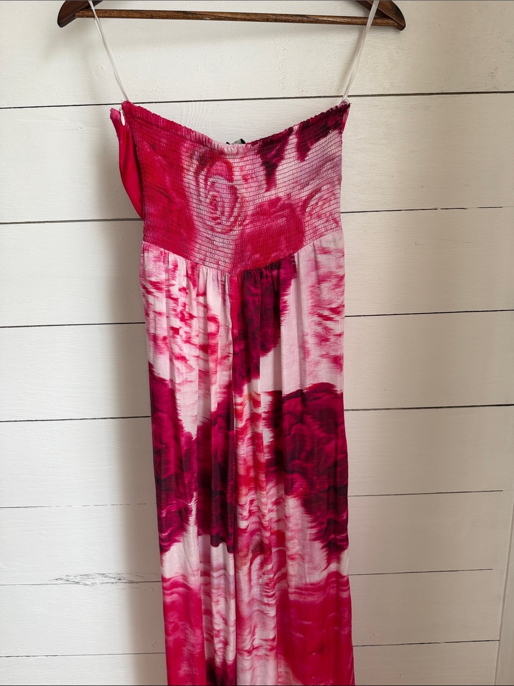 Ranna Gill Pink Red Tie-Dye Strapless Jumpsuit Romper - Picture 4 of 8